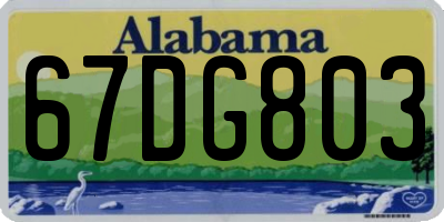 AL license plate 67DG803