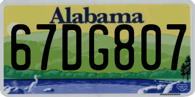 AL license plate 67DG807