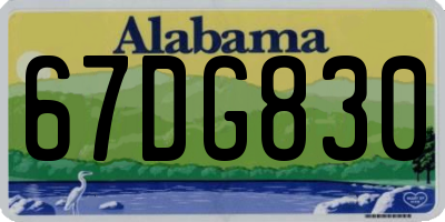 AL license plate 67DG830