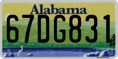 AL license plate 67DG831