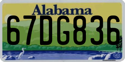 AL license plate 67DG836