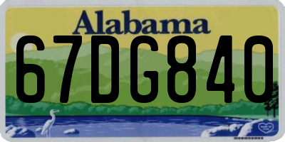 AL license plate 67DG840