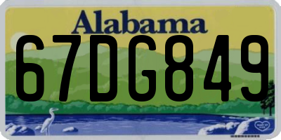 AL license plate 67DG849