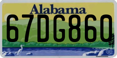 AL license plate 67DG860