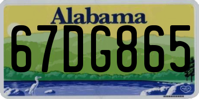 AL license plate 67DG865