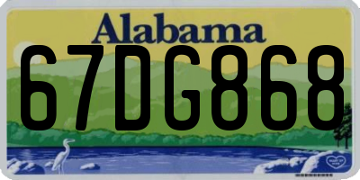 AL license plate 67DG868