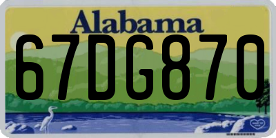 AL license plate 67DG870