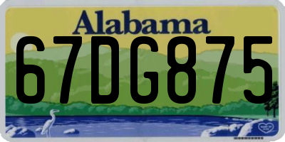 AL license plate 67DG875