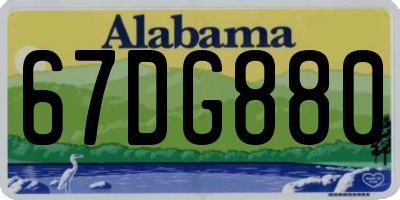 AL license plate 67DG880