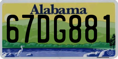 AL license plate 67DG881