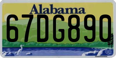 AL license plate 67DG890
