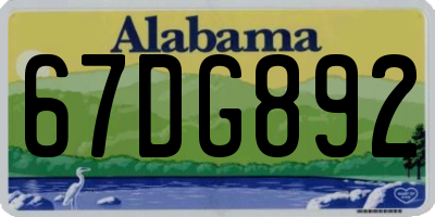 AL license plate 67DG892