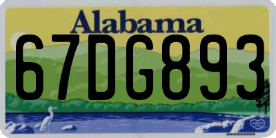 AL license plate 67DG893