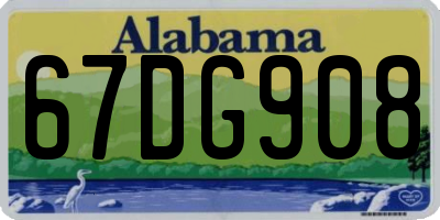 AL license plate 67DG908