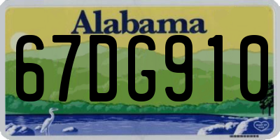 AL license plate 67DG910
