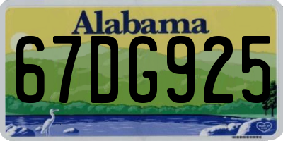 AL license plate 67DG925
