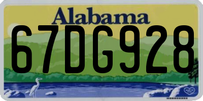 AL license plate 67DG928