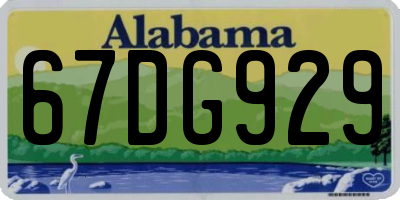 AL license plate 67DG929