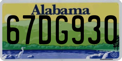 AL license plate 67DG930