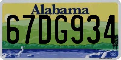 AL license plate 67DG934