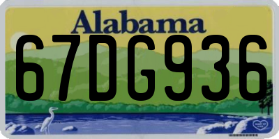 AL license plate 67DG936