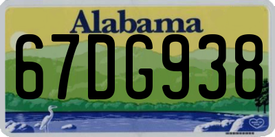 AL license plate 67DG938