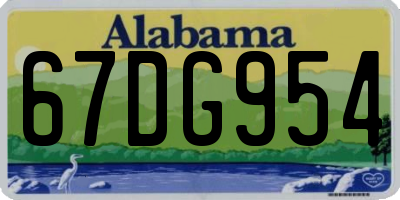 AL license plate 67DG954