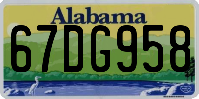 AL license plate 67DG958