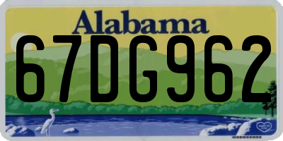 AL license plate 67DG962