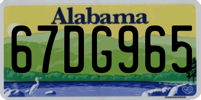 AL license plate 67DG965
