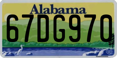 AL license plate 67DG970