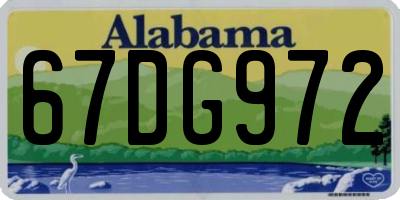 AL license plate 67DG972
