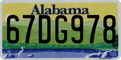 AL license plate 67DG978