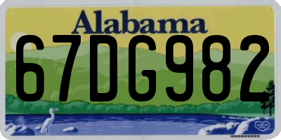 AL license plate 67DG982