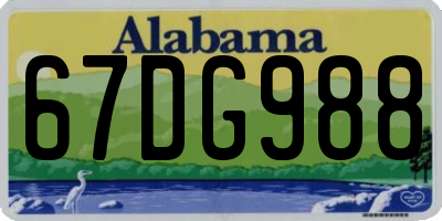 AL license plate 67DG988