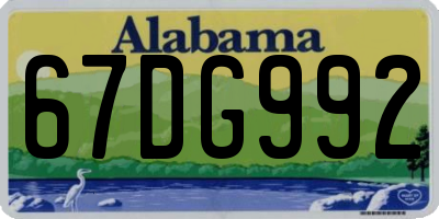 AL license plate 67DG992