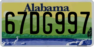 AL license plate 67DG997