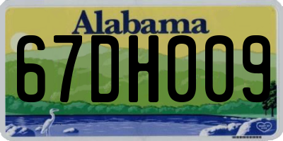 AL license plate 67DH009