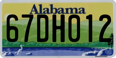 AL license plate 67DH012