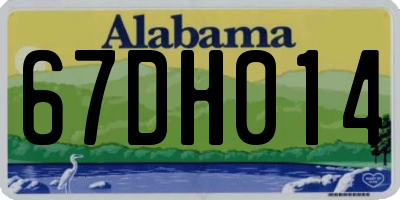 AL license plate 67DH014