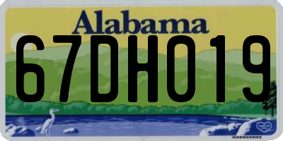 AL license plate 67DH019