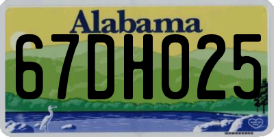 AL license plate 67DH025