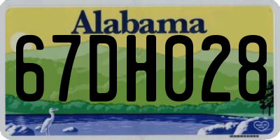 AL license plate 67DH028