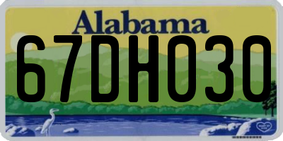 AL license plate 67DH030