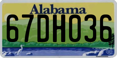 AL license plate 67DH036