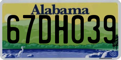 AL license plate 67DH039