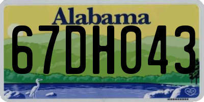 AL license plate 67DH043
