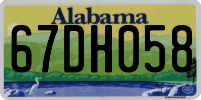 AL license plate 67DH058