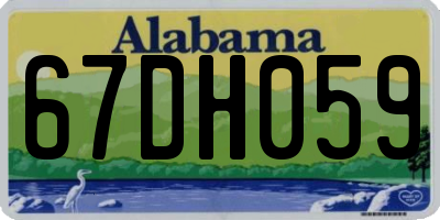 AL license plate 67DH059