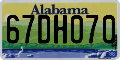AL license plate 67DH070